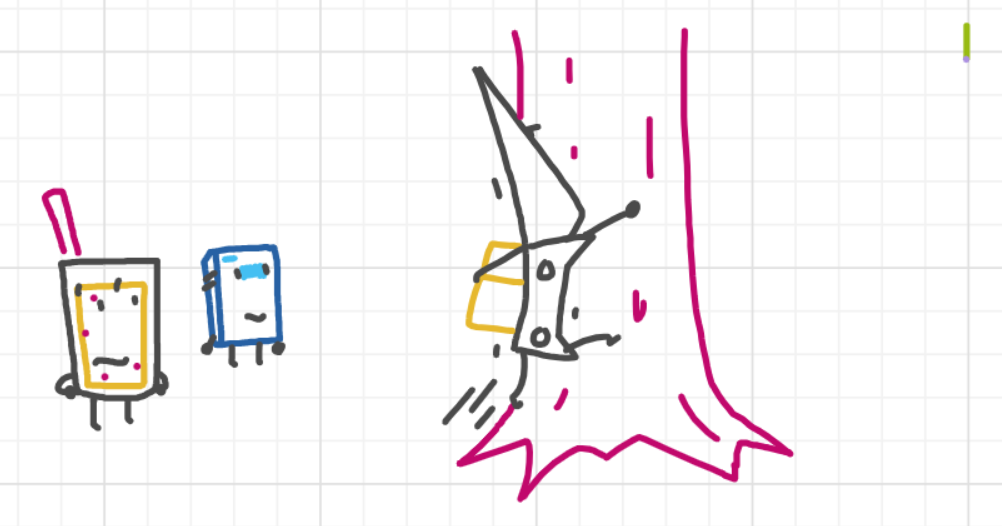 A panel from Running Duos, episode four of the Board Boards object show by Furretwalk/WalkingFurret.